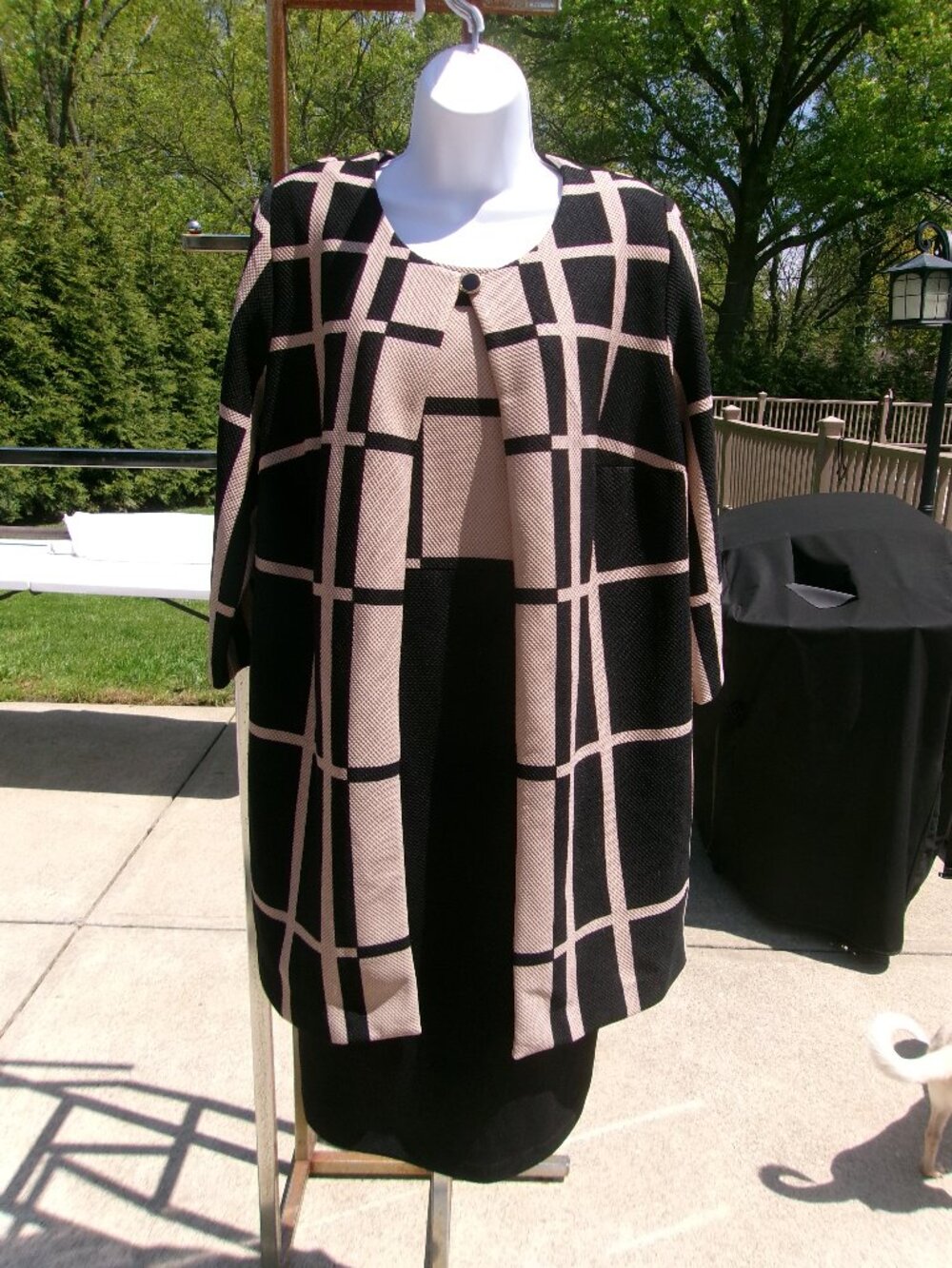 NWT DANNY&NICOLE CAREER BLACK&BEIGE DRESS&JACKET SET 16W